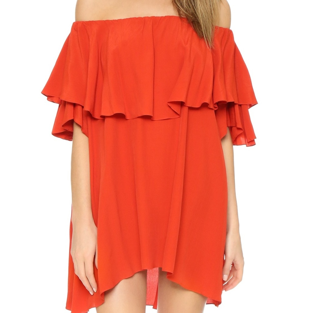 MLM LABEL Red Maison Off Shoulder Dress, Medium